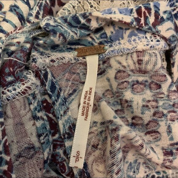 Free People Long Sleeve Wrap Front Hi-Lo Hem Top - Picture 4 of 6